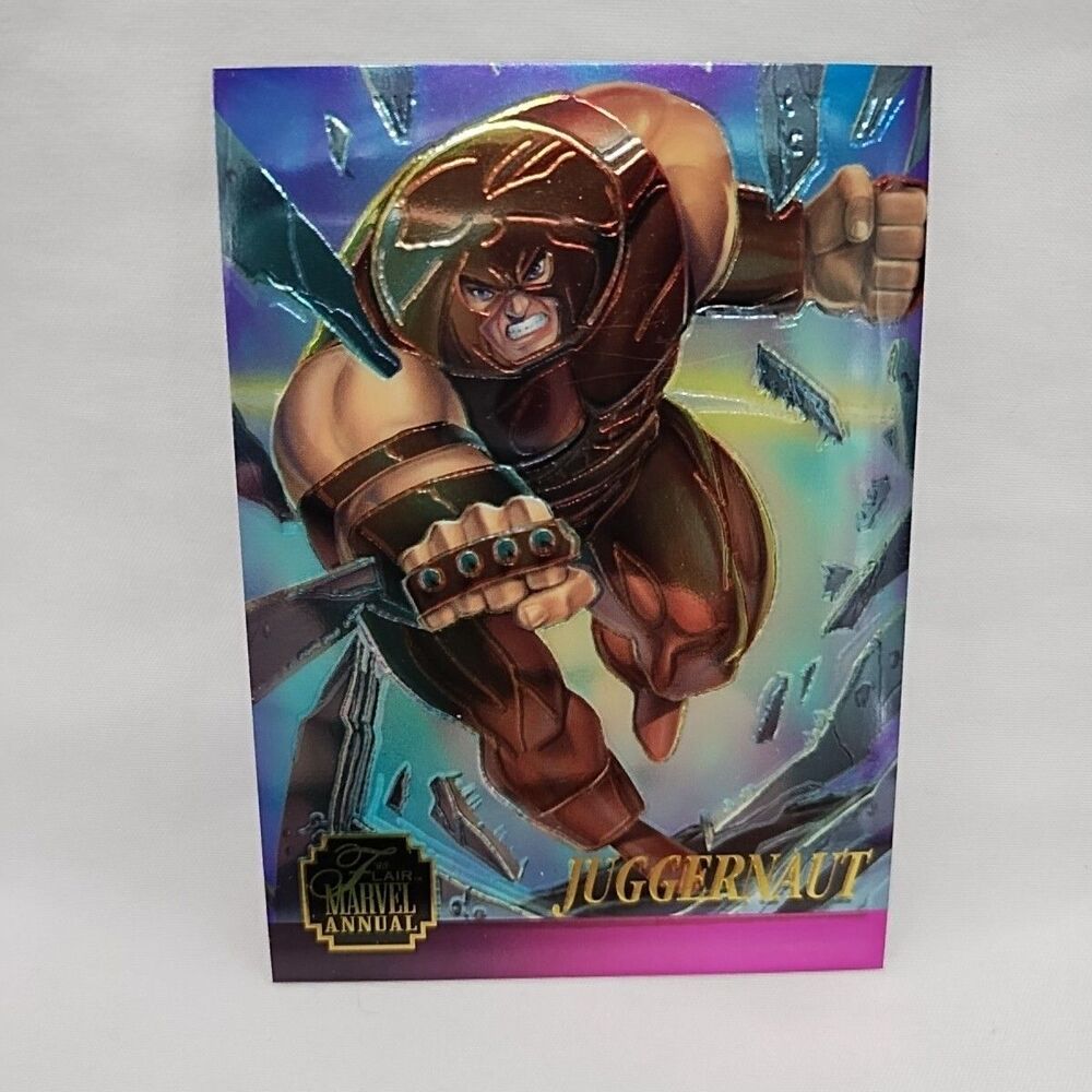 1995 Flair Marvel Annual Juggernaut Chromium Trading Card #11